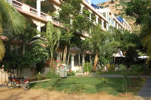 The 6 story apartment complex at the ashram