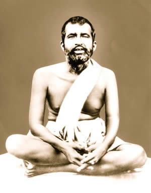 A formal portrait of the great saint Ramakrishna Paramahamsa